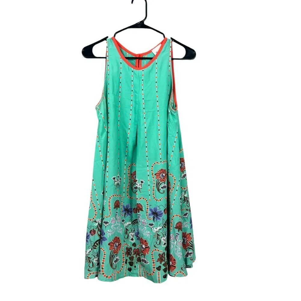 Black Bead Women's Floral Short Dress - Picture 1 of 6